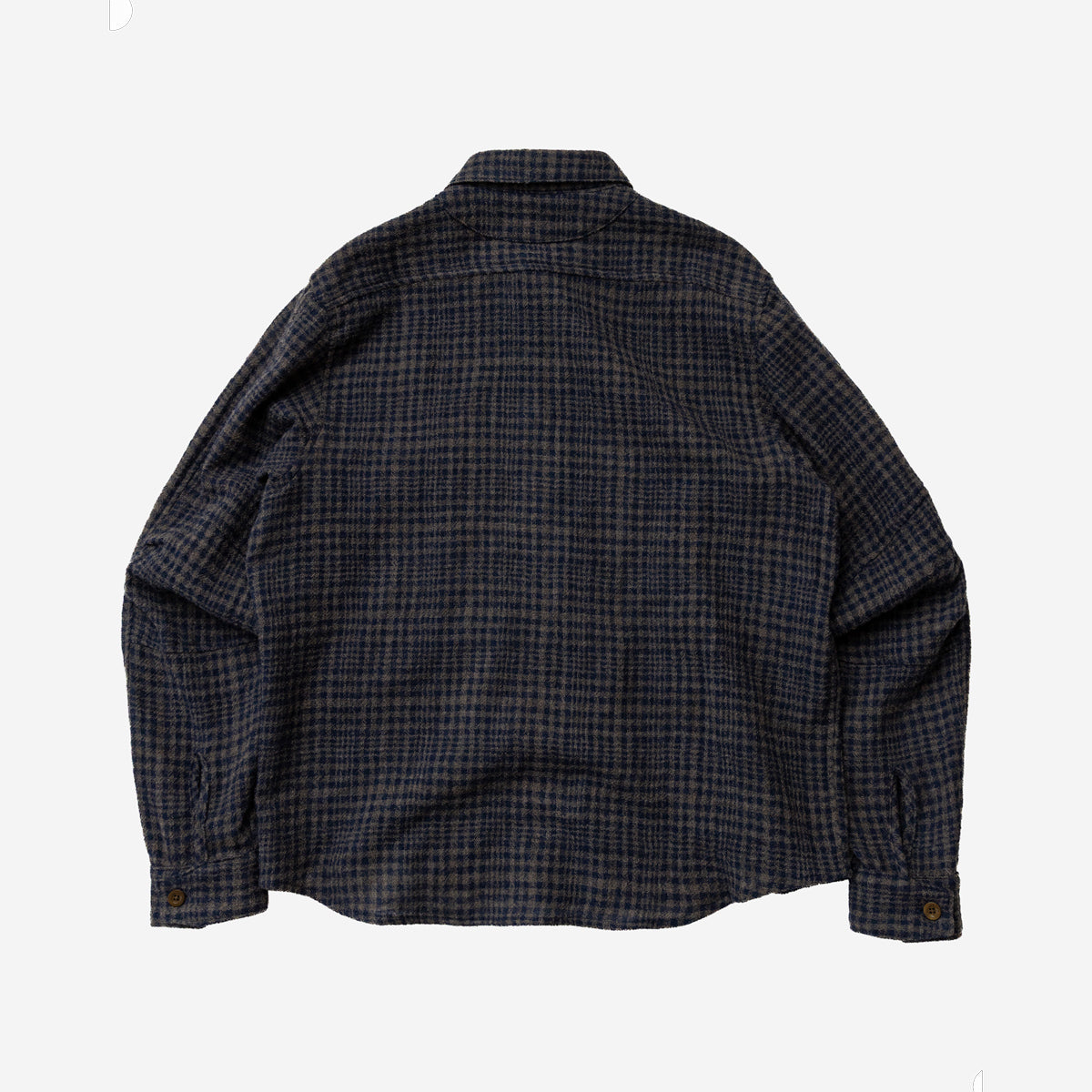 Lemures Worsted Wool Overshirt - Uneven Plaid Gauze