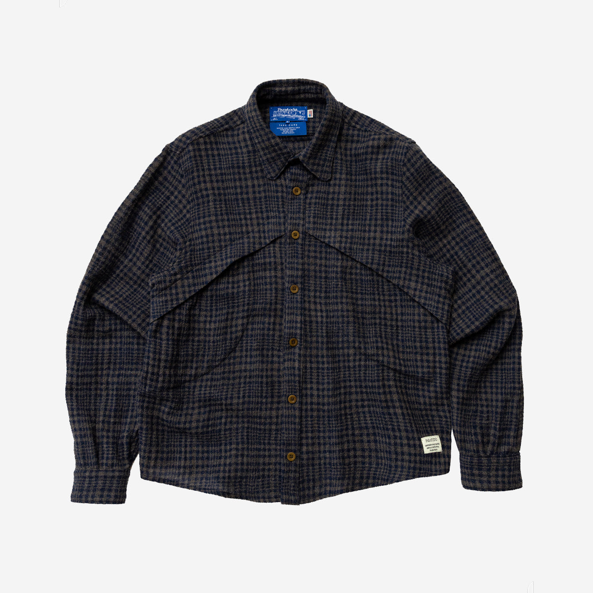 Lemures Worsted Wool Overshirt - Uneven Plaid Gauze