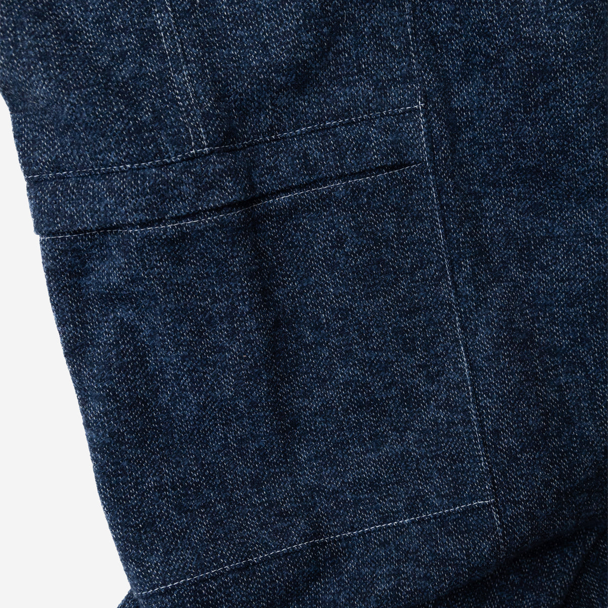 Tae Wide Cargo Cotton Tweed Pant - Navy