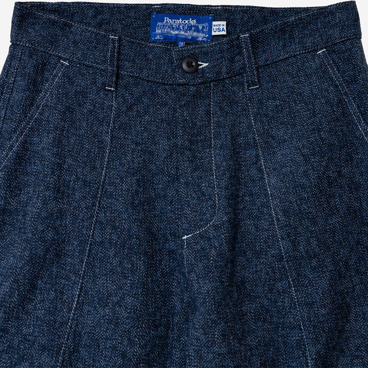 Tae Wide Cargo Cotton Tweed Pant - Navy