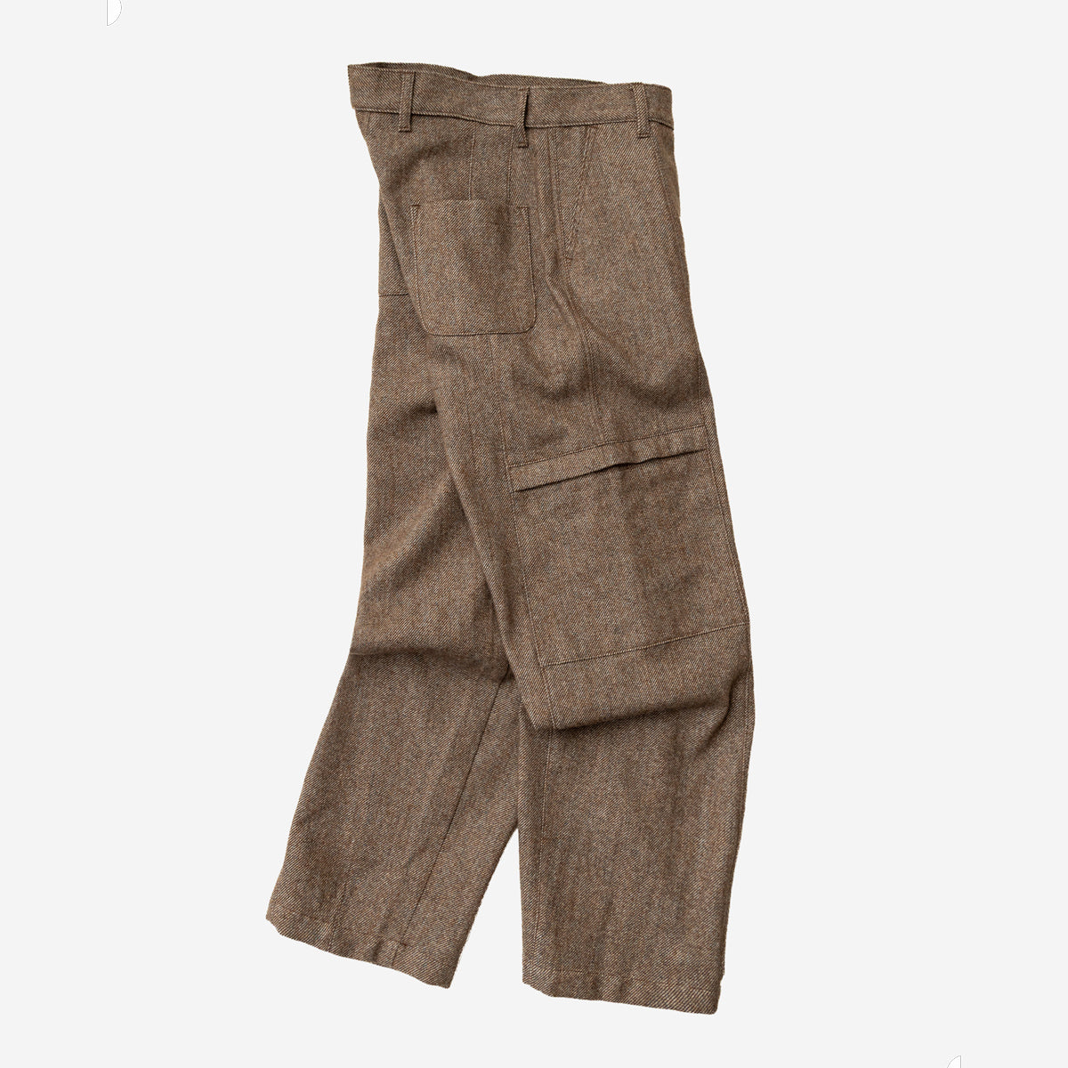 Tae Wide Cargo Woolen Twill Pant - Nature