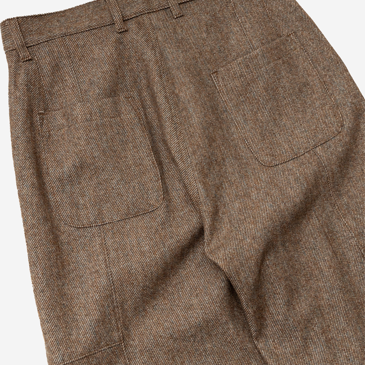 Tae Wide Cargo Woolen Twill Pant - Nature