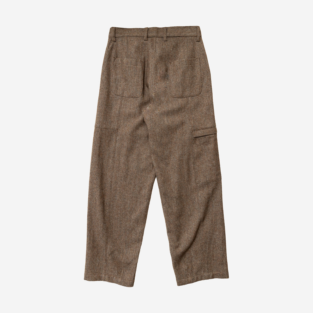Tae Wide Cargo Woolen Twill Pant - Nature