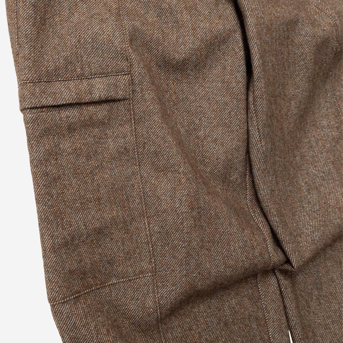 Tae Wide Cargo Woolen Twill Pant - Nature