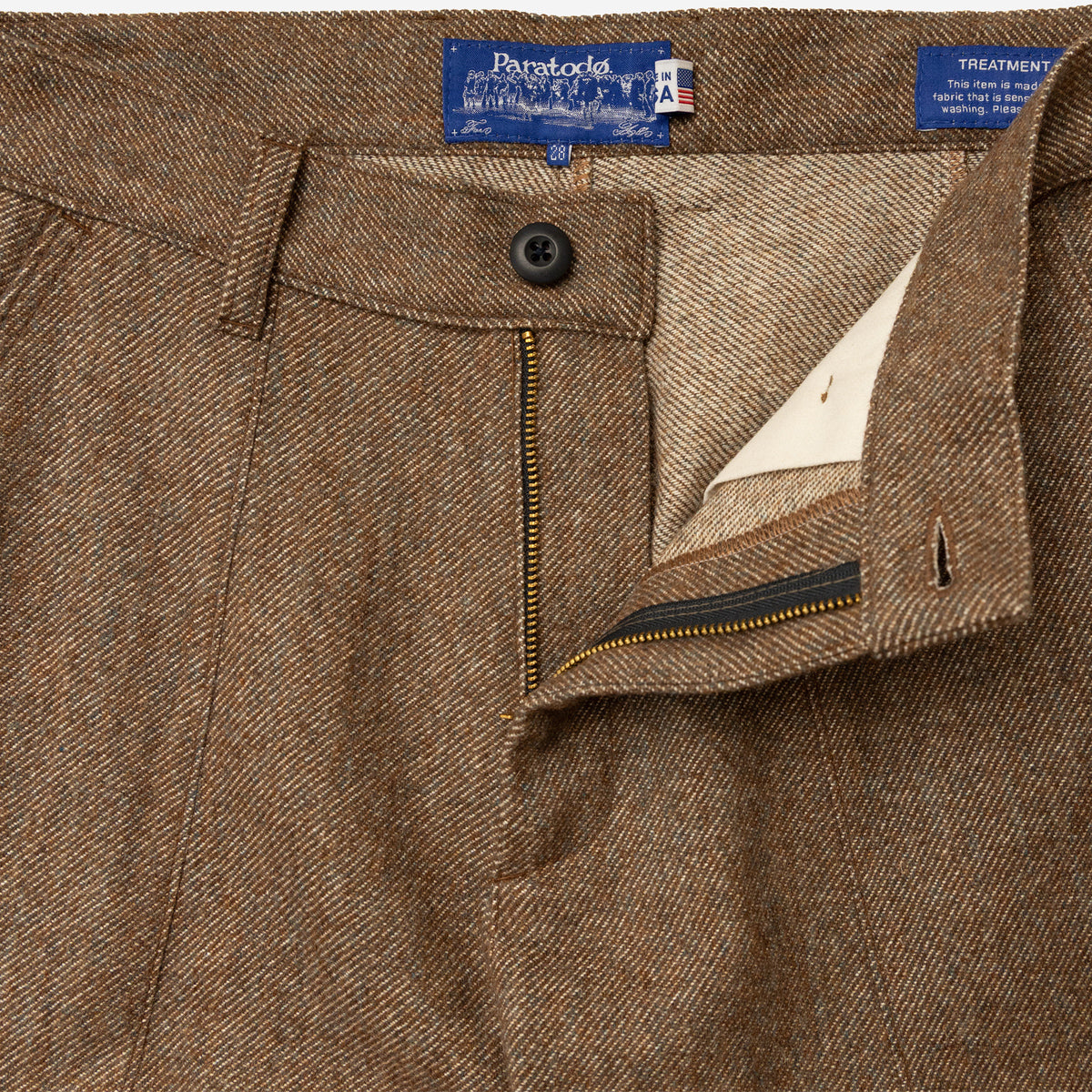 Tae Wide Cargo Woolen Twill Pant - Nature