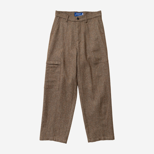 Tae Wide Cargo Woolen Twill Pant - Nature