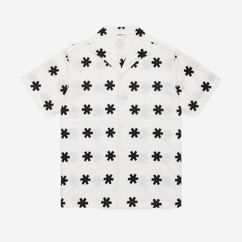 Leisure S/S Tencel Shirt - White Embroidered
