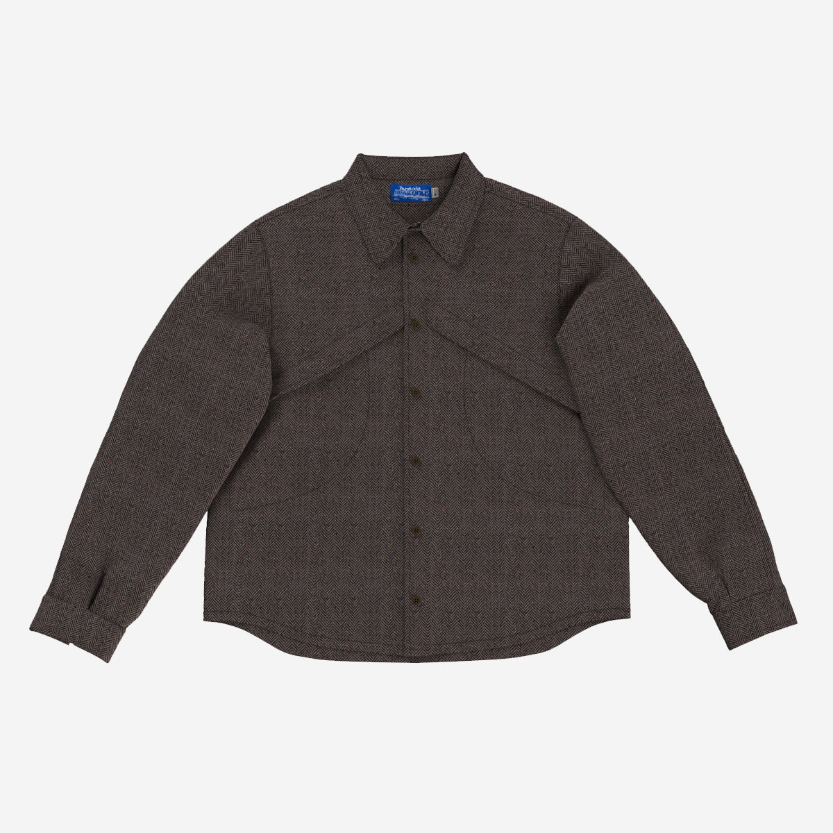Lemures Wool Overshirt - Nep Herringbone Tweed