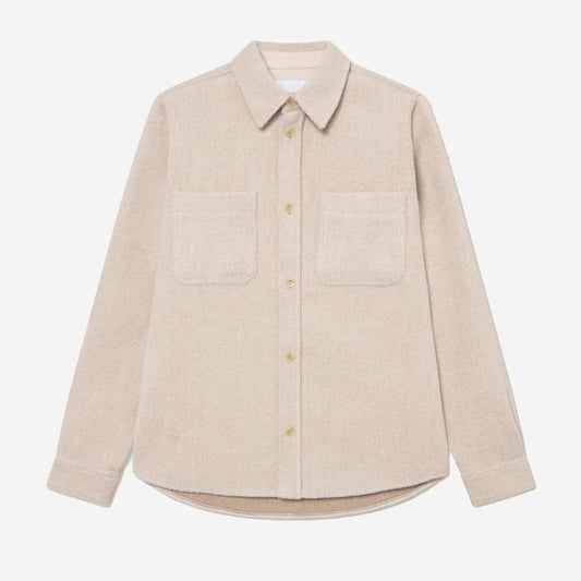 Lennon Bouclé Wool Overshirt - Ivory