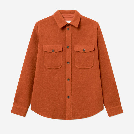 Lennon Bouclé Wool Overshirt - Terracotta