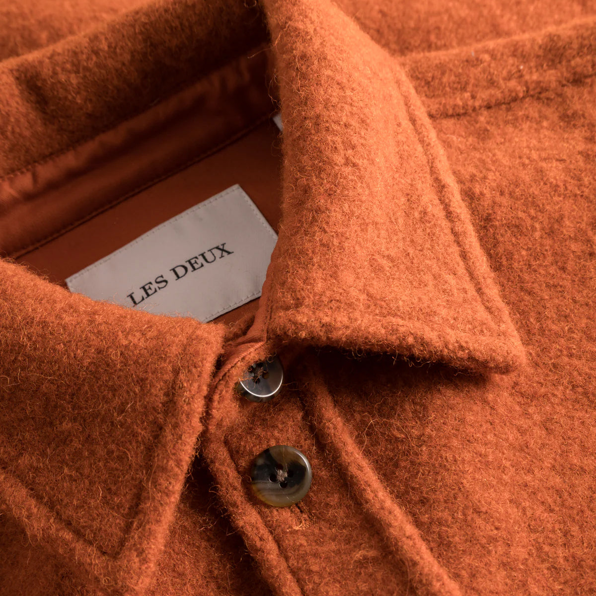 Lennon Bouclé Wool Overshirt - Terracotta