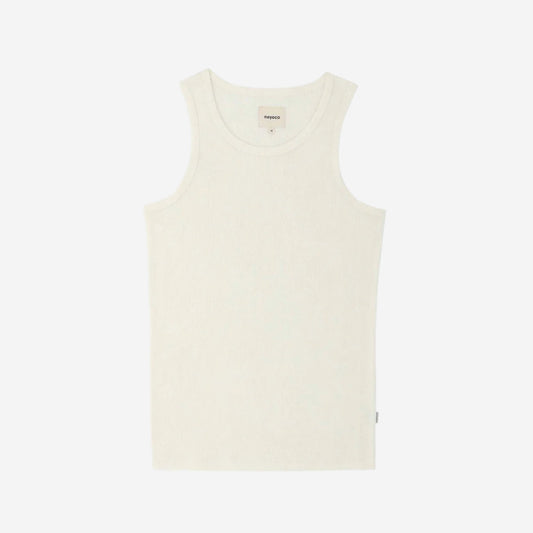 Leo Ribbed Tank Top - Ecru