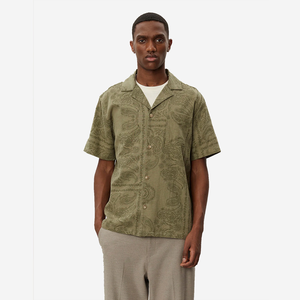 Lesley Paisley Vacation S/S Shirt - Surplus Green