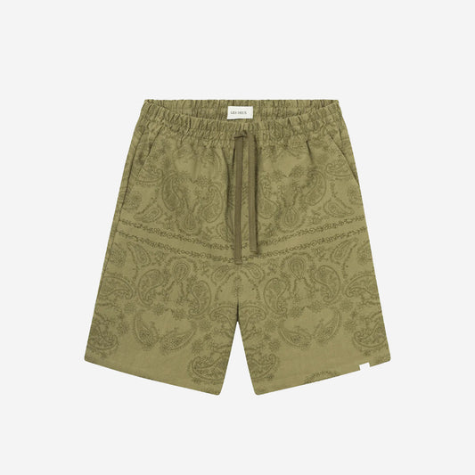 Lesley Paisley Easy Shorts - Surplus Green