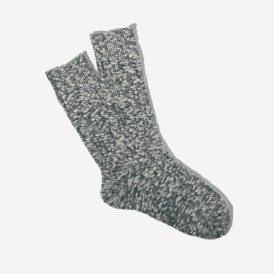 Lightweight Slub Crew Socks - Black