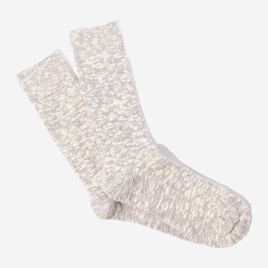 Lightweight Slub Crew Socks - Medium Grey