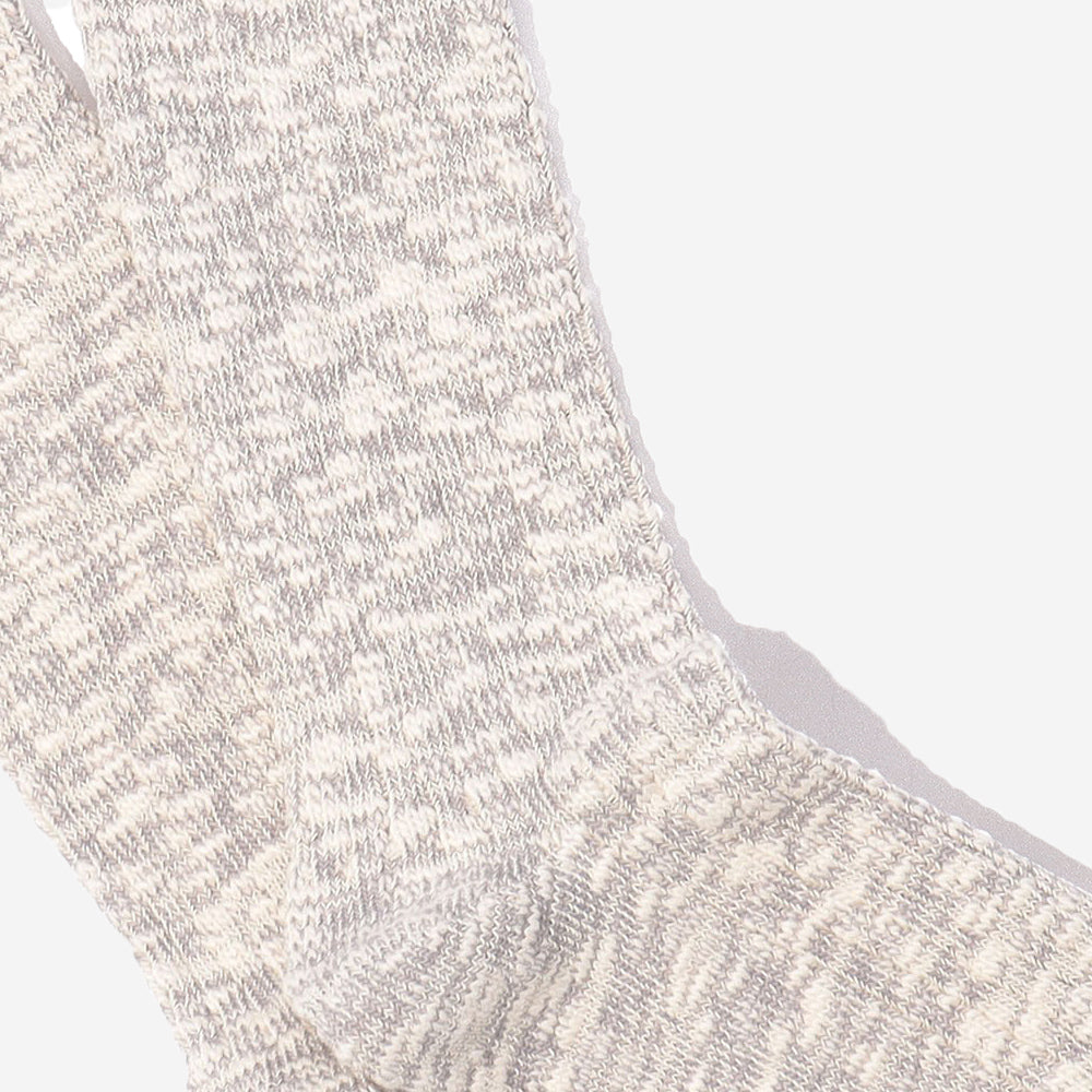 Lightweight Slub Crew Socks - Medium Grey