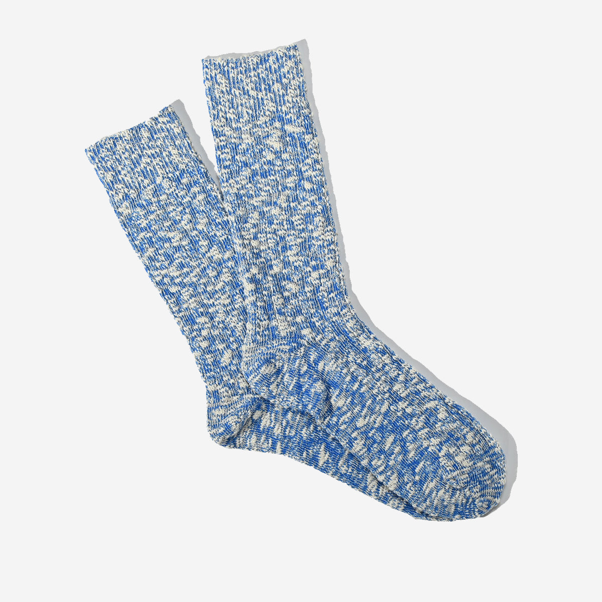 Lightweight Slub Crew Socks - Blue