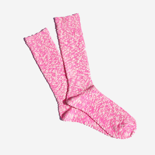 Lightweight Slub Crew Socks - Violet Mélange