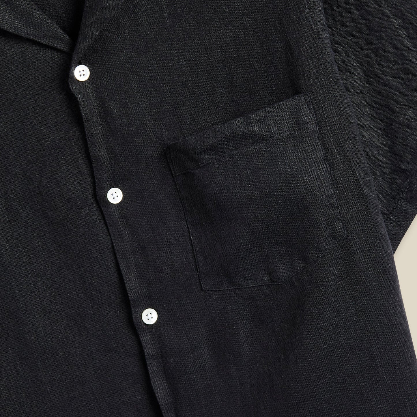 Linen S/S Vacation Shirt - Black