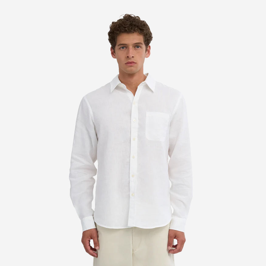 Linen Long-Sleeve Shirt - Optical White