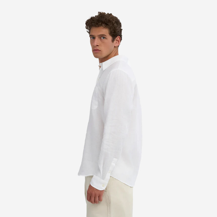 Linen Long-Sleeve Shirt - Optical White