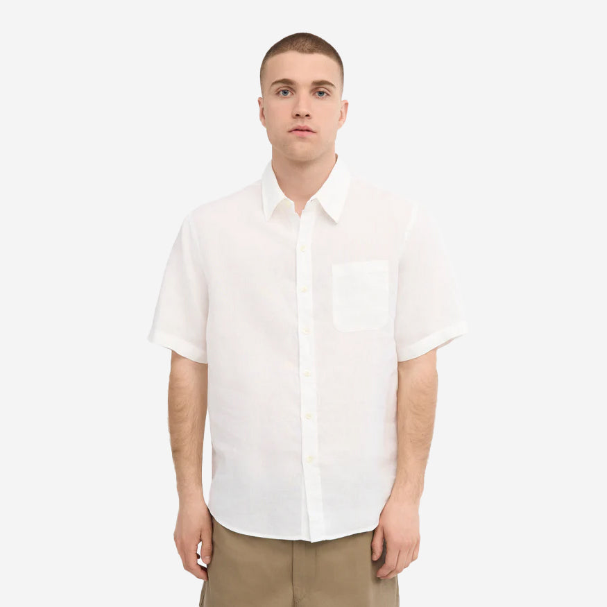 Linen Short-Sleeve Shirt - Optical White