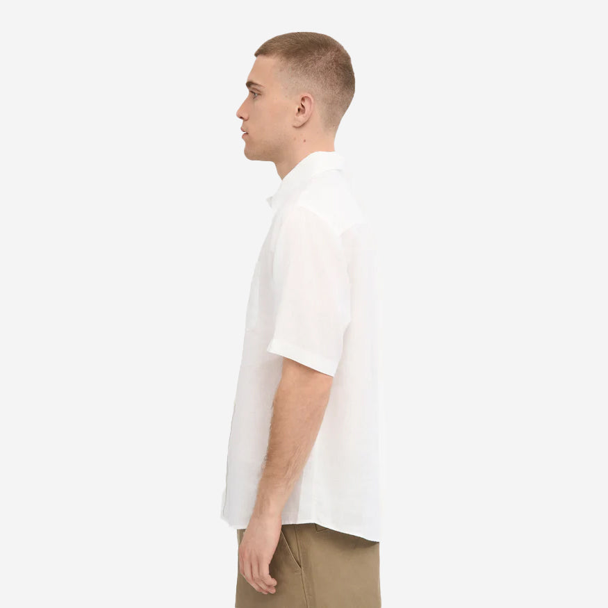Linen Short-Sleeve Shirt - Optical White
