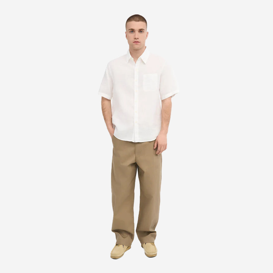 Linen Short-Sleeve Shirt - Optical White