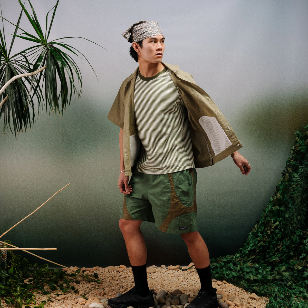 Lo-Fi Tee - Hunter Stripe