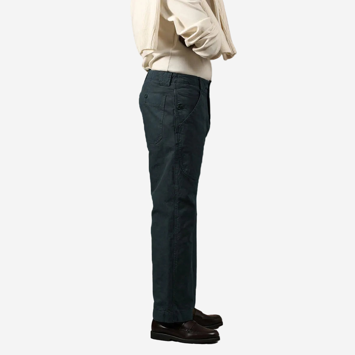 Logan Washed Canvas Swiss Army Fatigue Trouser - Navy Blue
