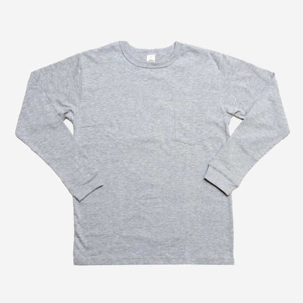 3Sixteen - Long Sleeve Heavyweight Pocket T-Shirt - Heather Grey
