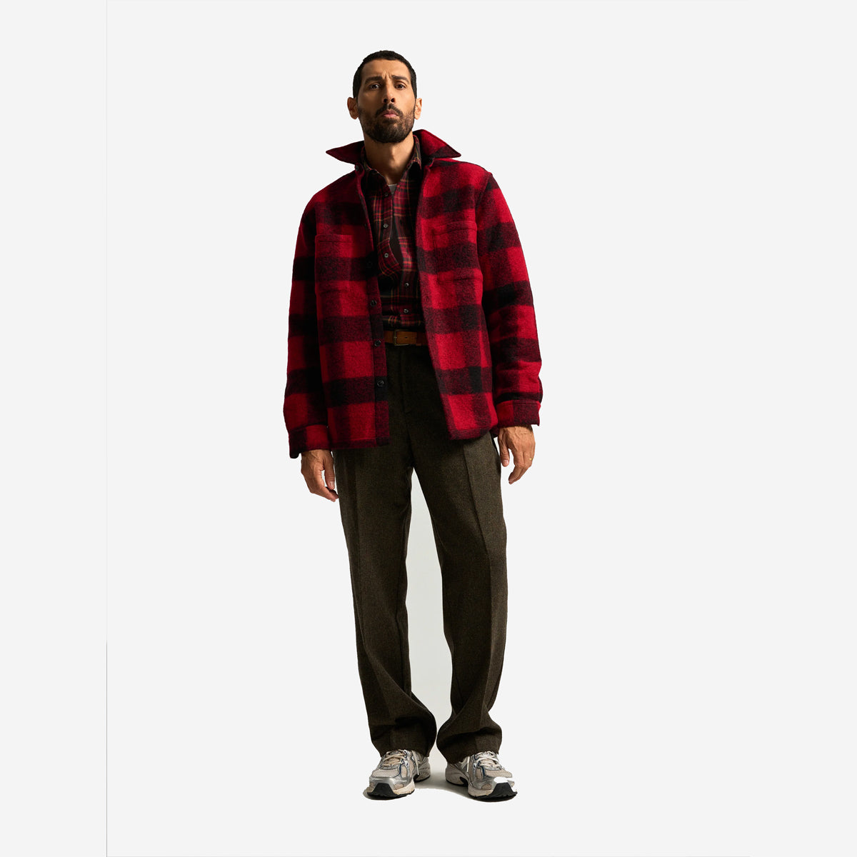 Bravio Plaid Flannel Shirt - Forest/Red