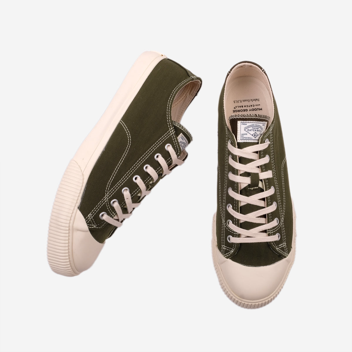 10 YEAR - M-01 Herringbone Military Low Sneakers - Dark Olive