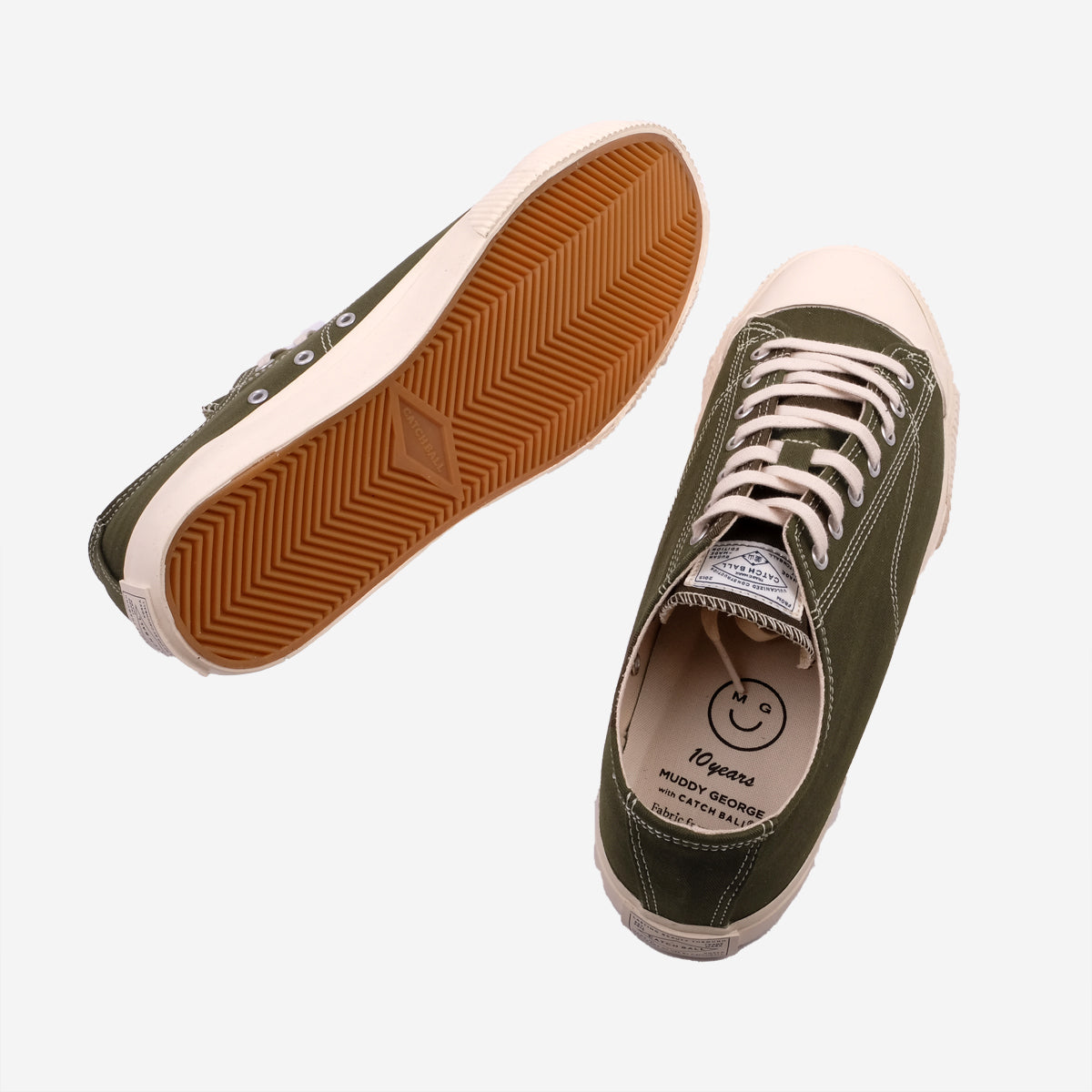 10 YEAR - M-01 Herringbone Military Low Sneakers - Dark Olive