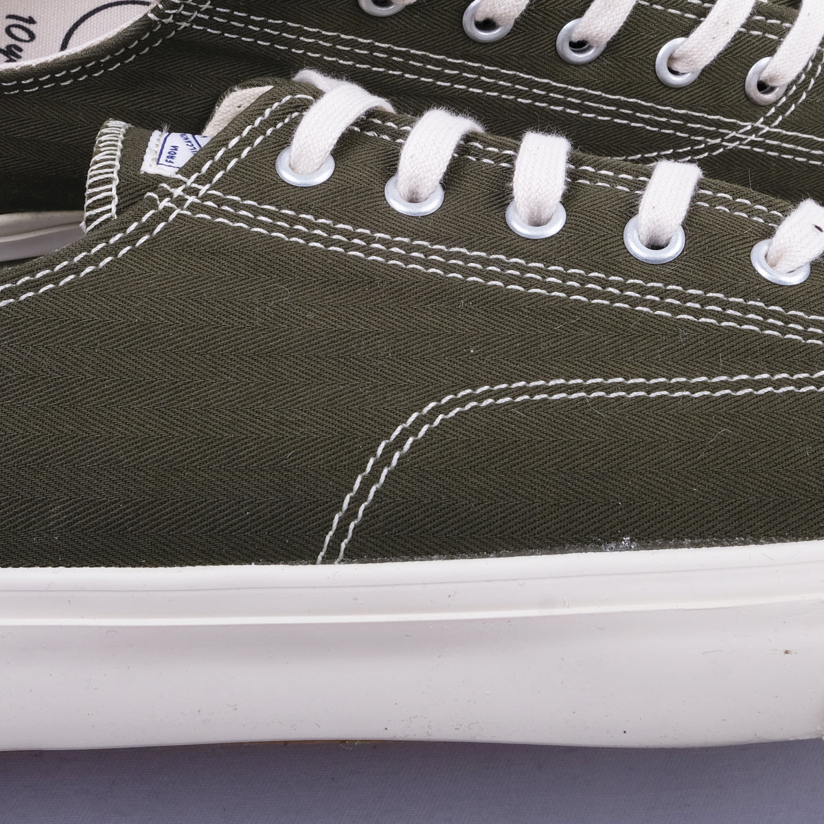 10 YEAR - M-01 Herringbone Military Low Sneakers - Dark Olive