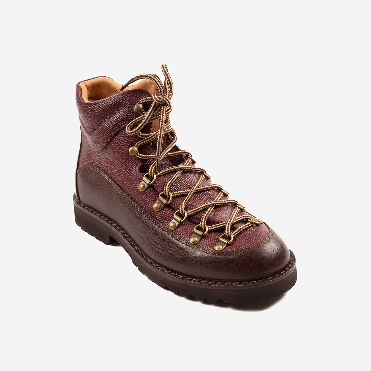MA172 Magnifico Leather Hiking Boots - Bordeaux/Brown