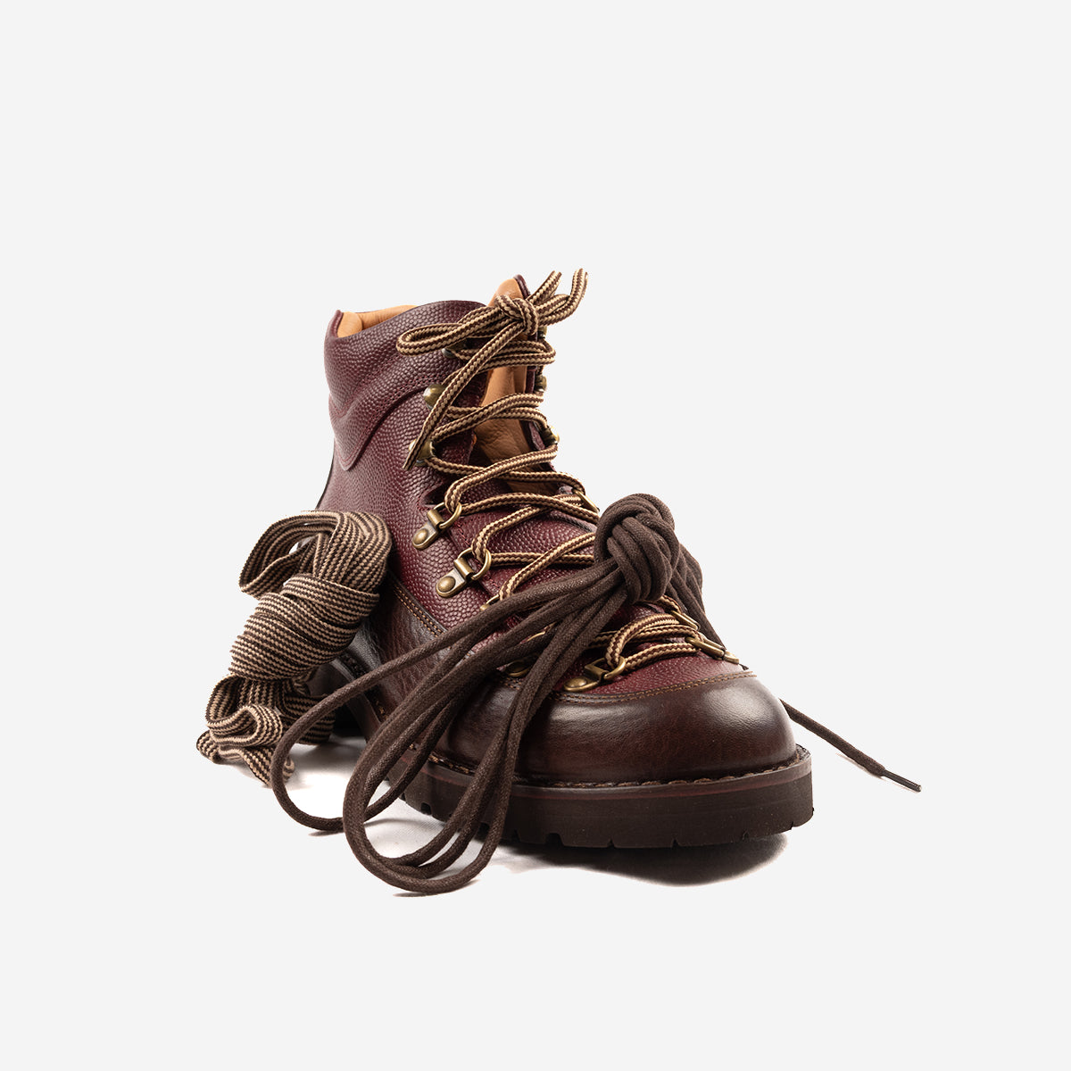 MA172 Magnifico Leather Hiking Boots - Bordeaux/Brown