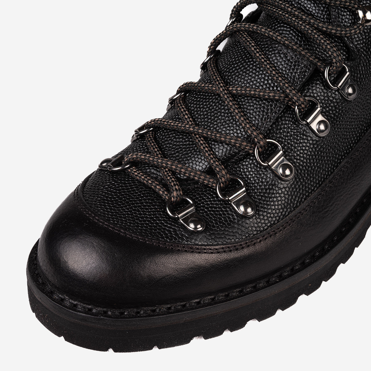 MA172 Magnifico Leather Hiking Boots Pebbled Black Black 10