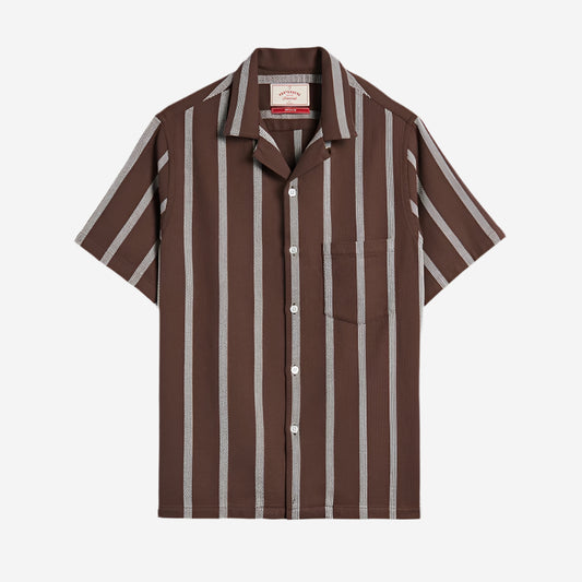 Marques Jacquard S/S Vacation Shirt - Brown