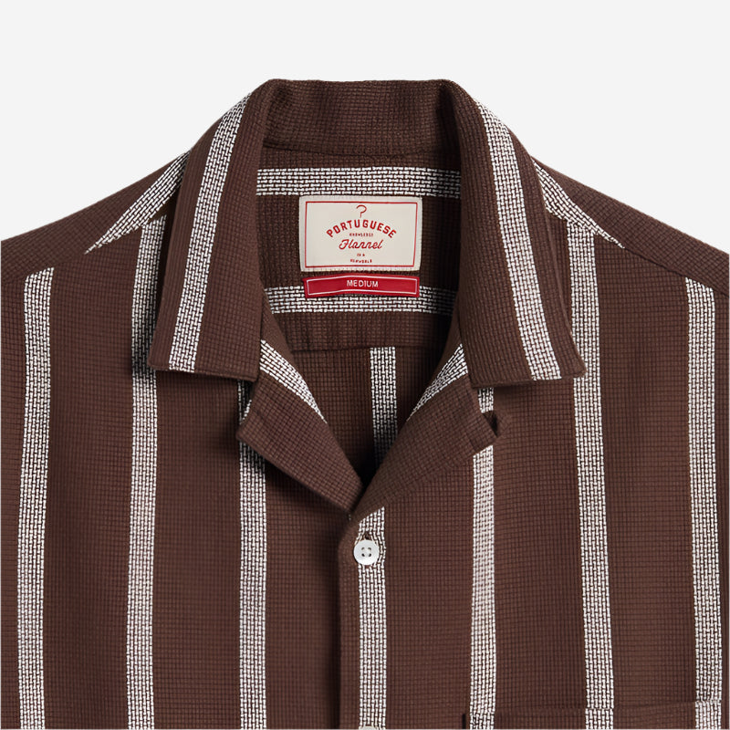 Marques Jacquard S/S Vacation Shirt - Brown