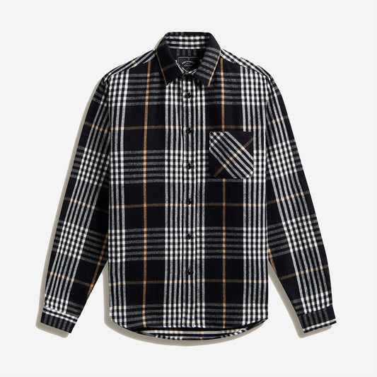 Medusa Plaid Flannel Shirt - Black/White