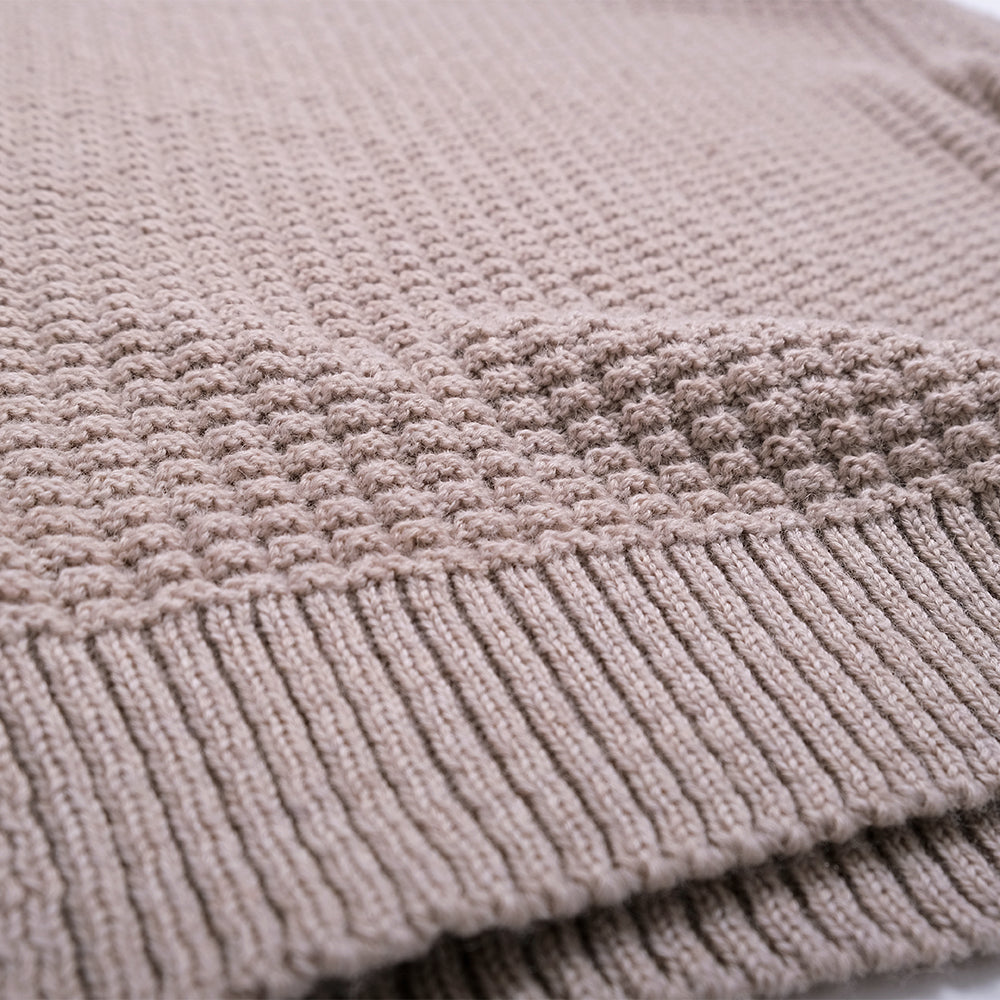 Merino Waffle Knit Sweater - Oat