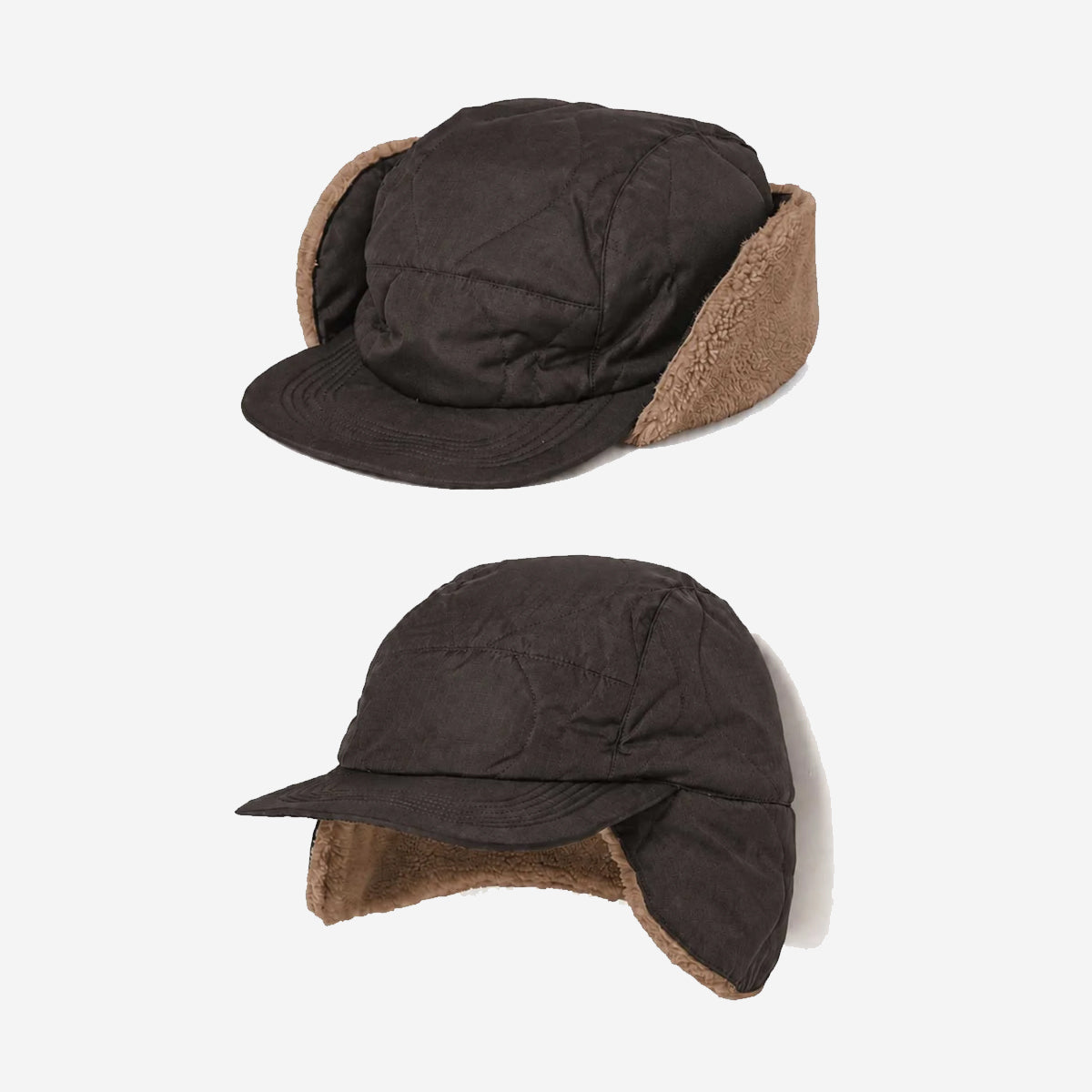 Military Down + Boa Cap - Dark Chocolate x Brown