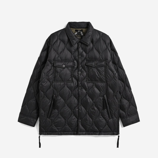 Military Soft Shell Snap Button Down Shirt - Black