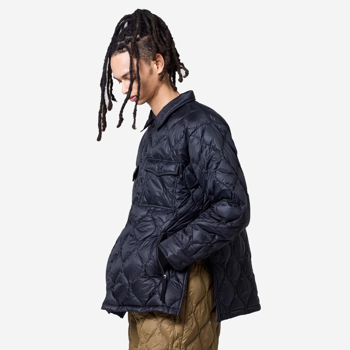 Military Soft Shell Snap Button Down Shirt - Black