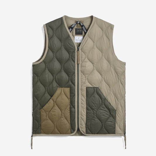 Military Zip V-Neck Down Soft Shell Vest - Crazy Patch