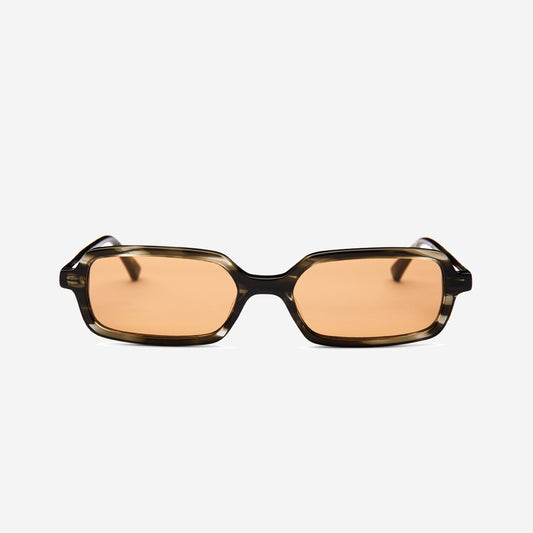 MILO Rectangle Sunglasses - Havana/Green Amber