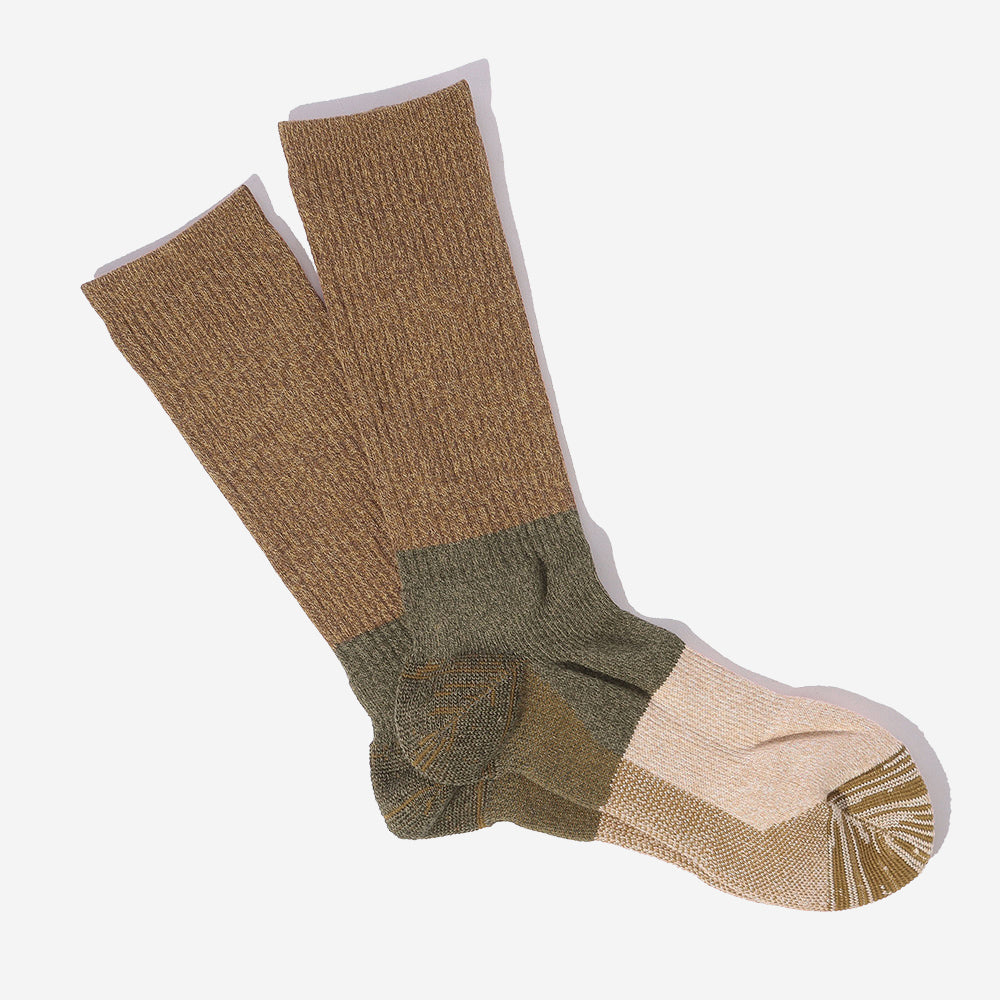 Moc Pile Crew Socks - Brown