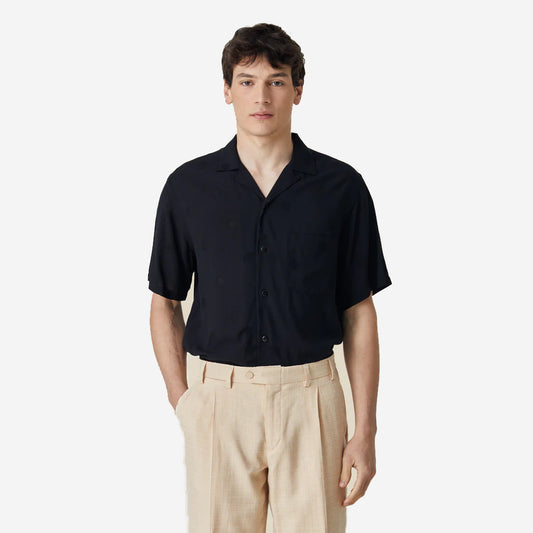 Modal Dots S/S Vacation Shirt - Black